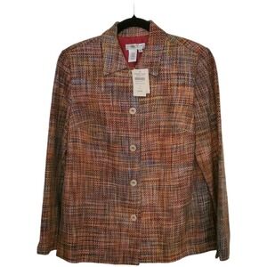 Coldwater Creek Tweed Button Front‎ Jacket Multicolor Size Small New With Tah